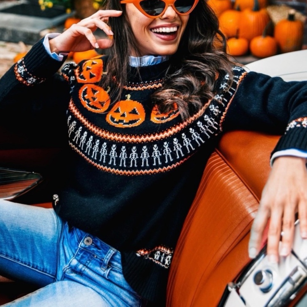 NWOT ZAFUL Traditional Halloween Pumpkins Sweater L - Picture 3 of 8